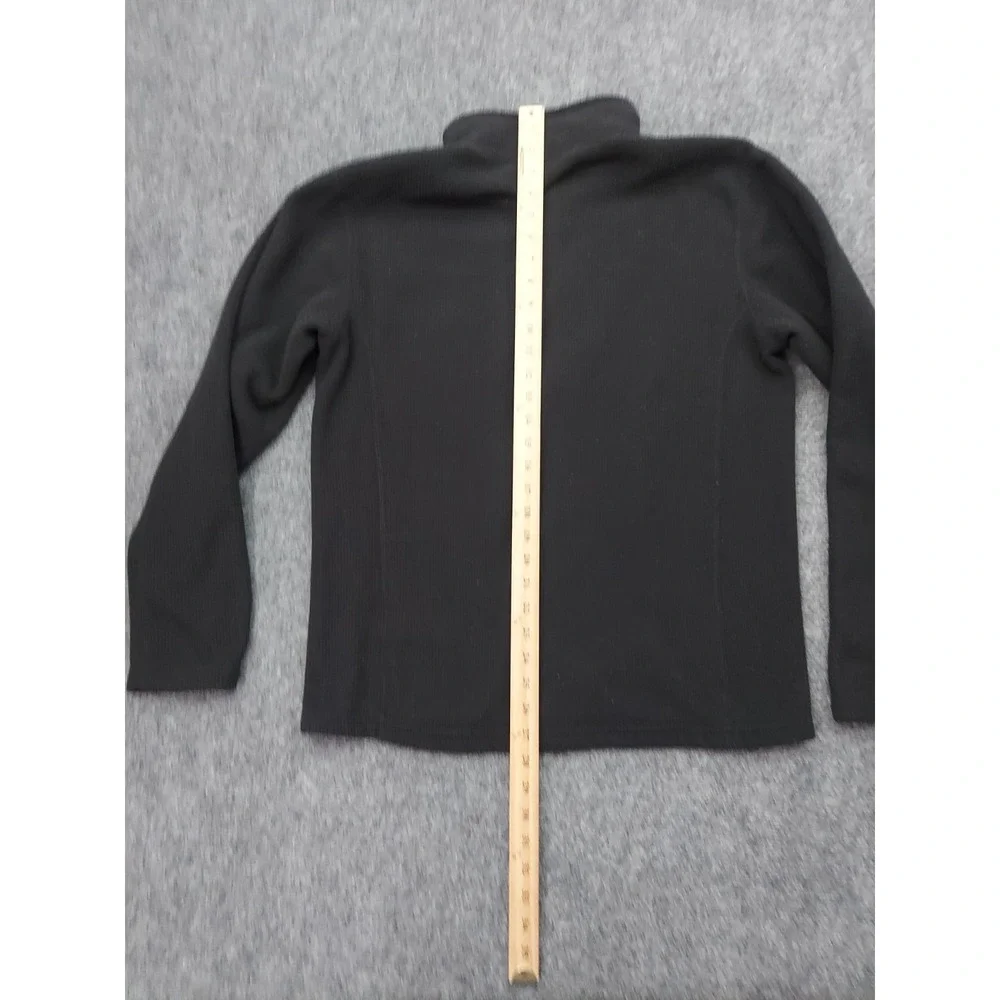 North Face Fleece Pullover Mens Medium Black 1/4 Zip Logo Outdoor Mock Neck
